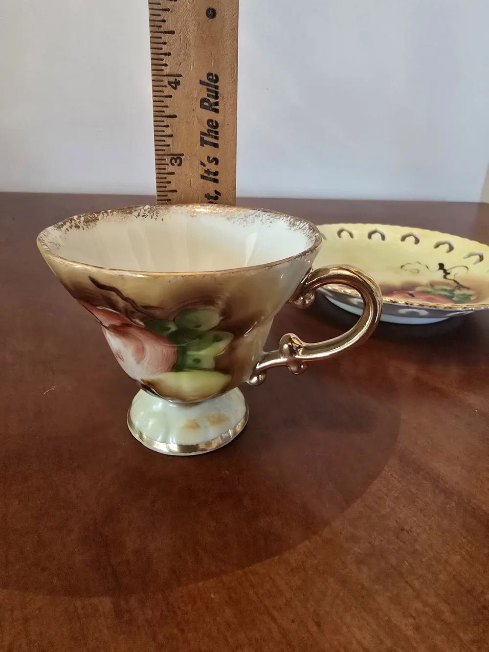 Vintage Enesco E1431 Hand-painted Teacup and Saucer
